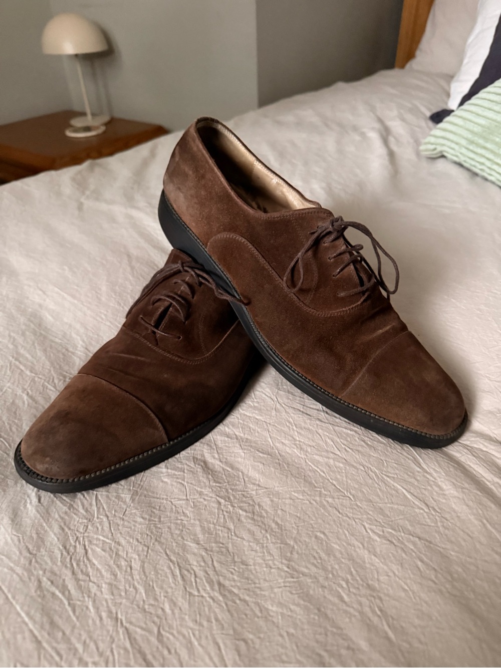 Men’s Salvatore Ferragamo Brown Suede Oxford Lace-Up Shoes